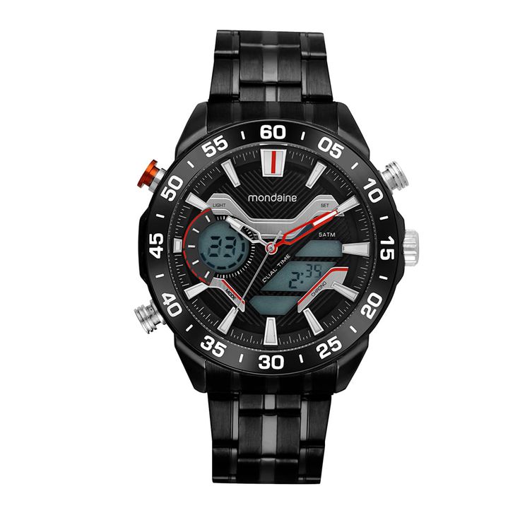 Relógio Mondaine Masculino Anadigi Preto