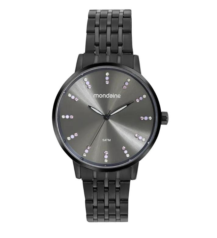 Mondaine Feminino Casual Cristais Preto