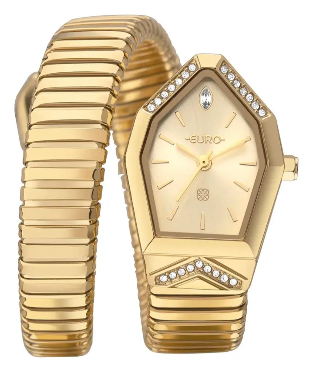 Relógio Euro Feminino Serpentes Dourado