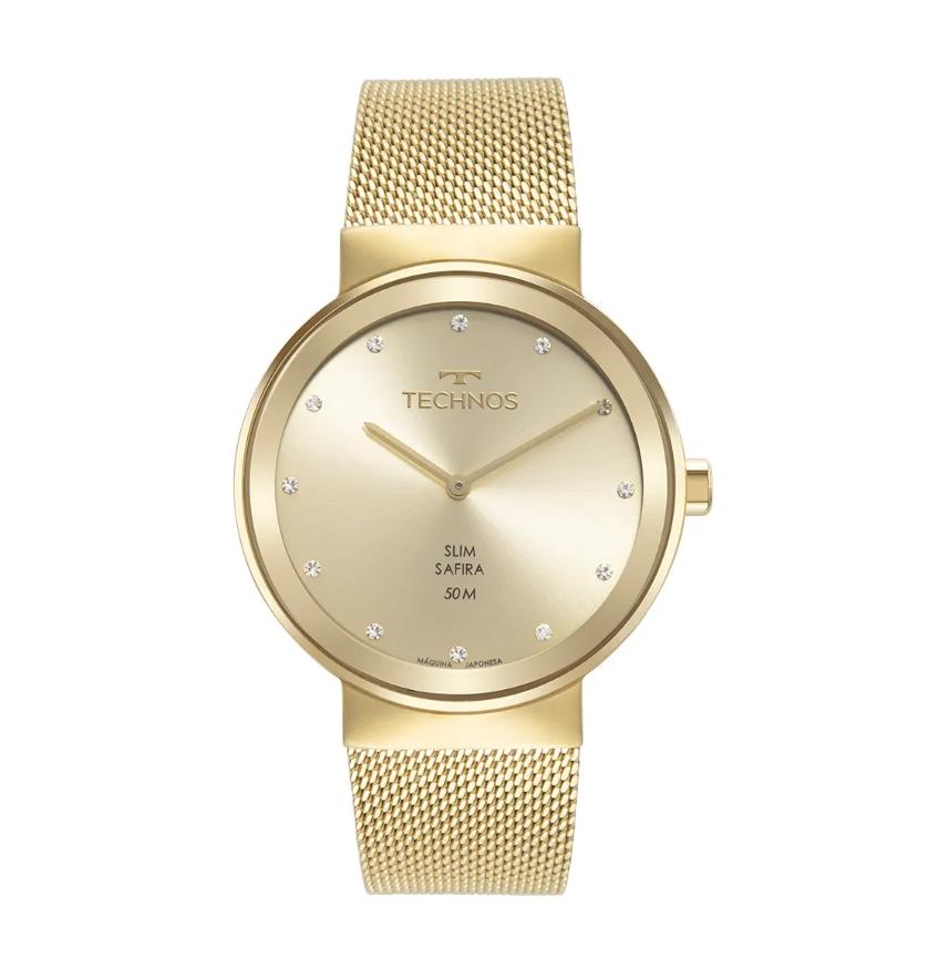 Relógio Technos Feminino Slim Dourado 1L22WM/1X