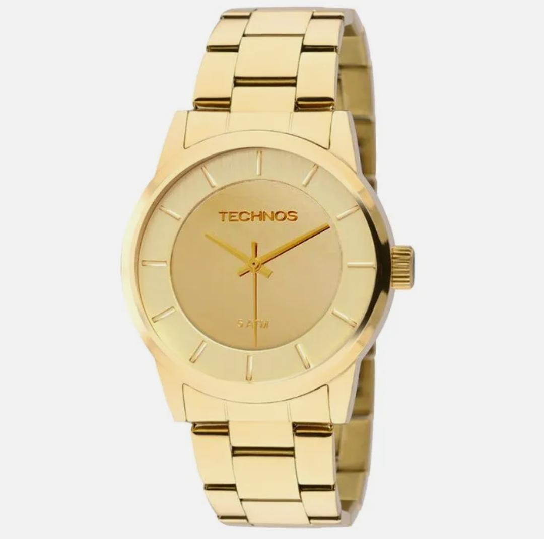 Relógio TECHNOS Trend feminino dourado espelhado 2035LQA/4D