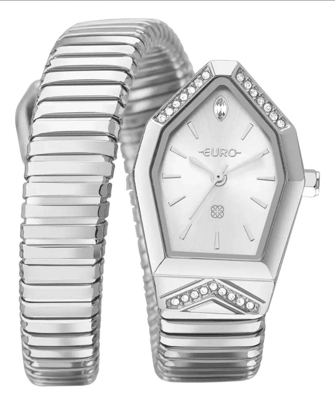 Relógio Euro Feminino Serpentes Prata - Eu2035zal/5k - Prateado