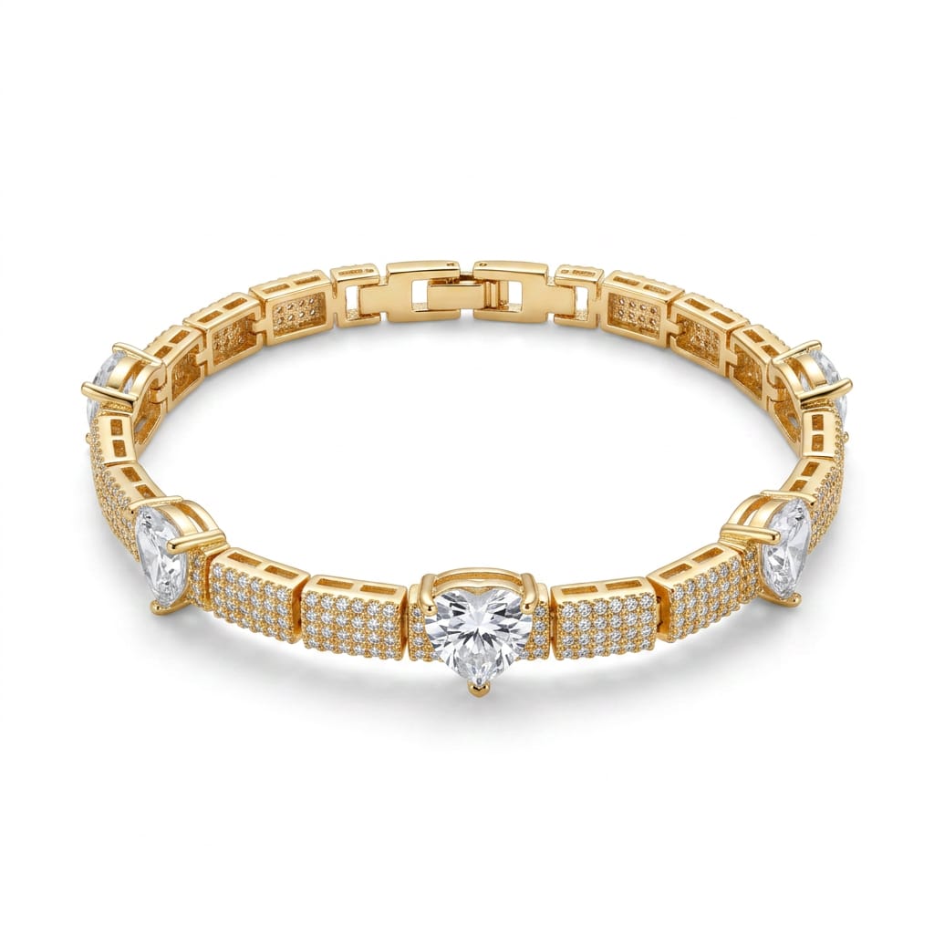 Pulseira Riviera com Corações
