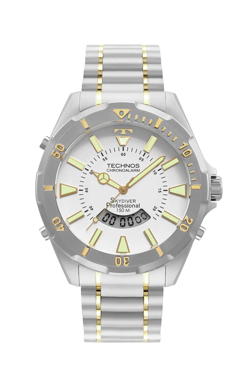 Relógio Technos Masculino  Skydiver Bicolor