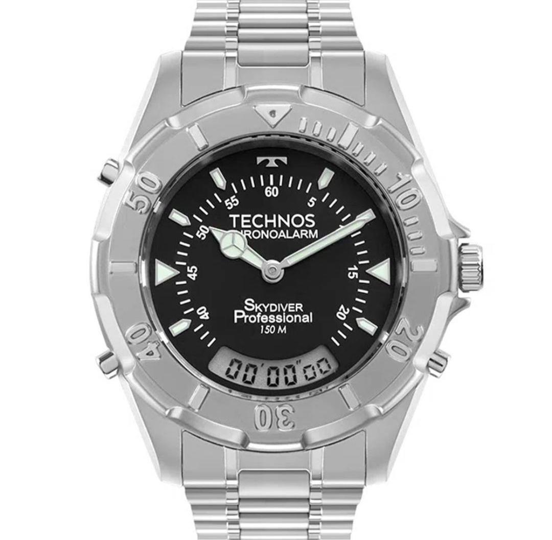 Relógio Technos Masculino  Skydiver Prata   WT2050AZN/1P